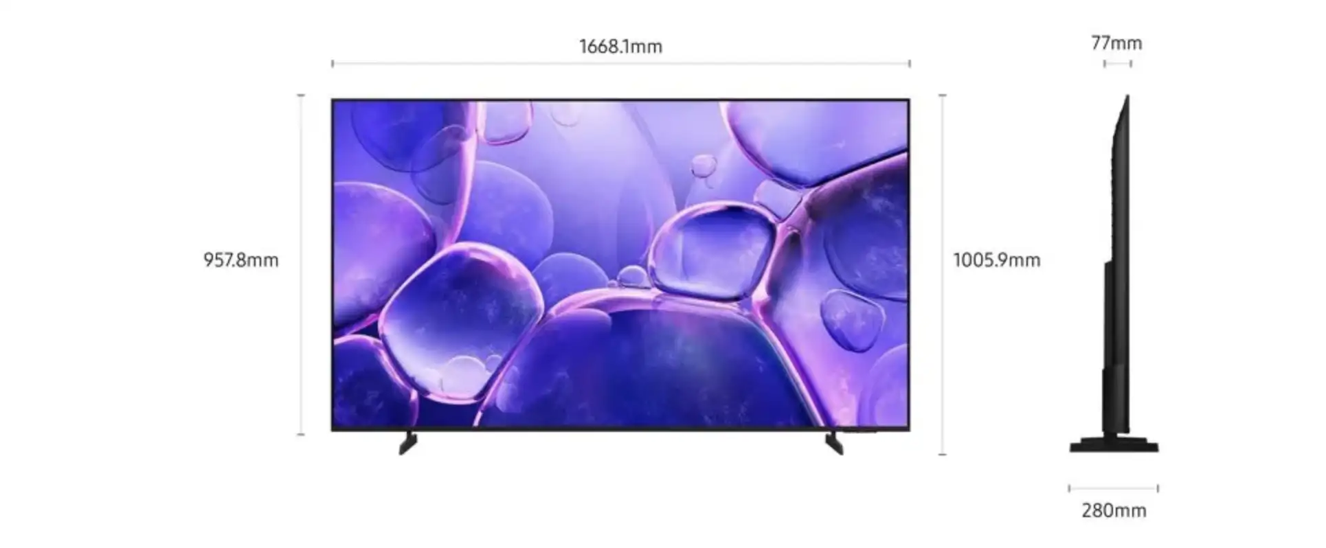Samsung 75DU8005 - TV LED 75" (190 cm) - 4K UHD Smart TV - 3xHDMI - WiFi