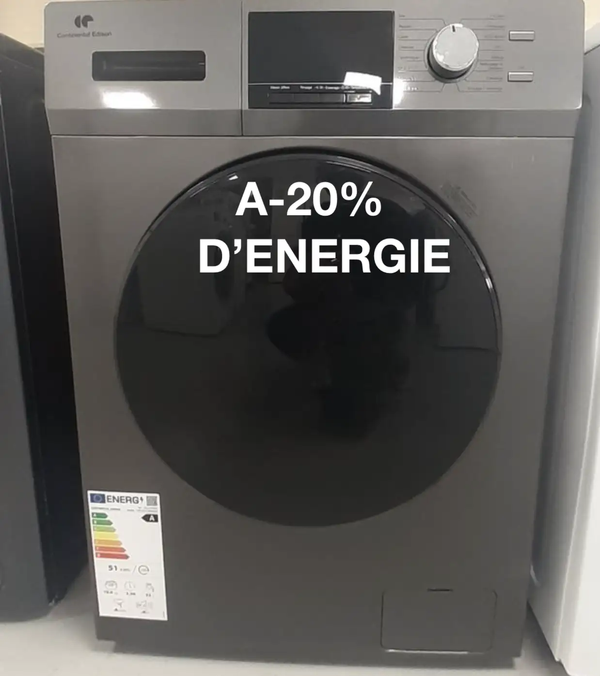 Lave-linge hublot - EDISON - CELL12140ISP - 12kg - Induction - 60 cm - 1400 trs/min - Silver
