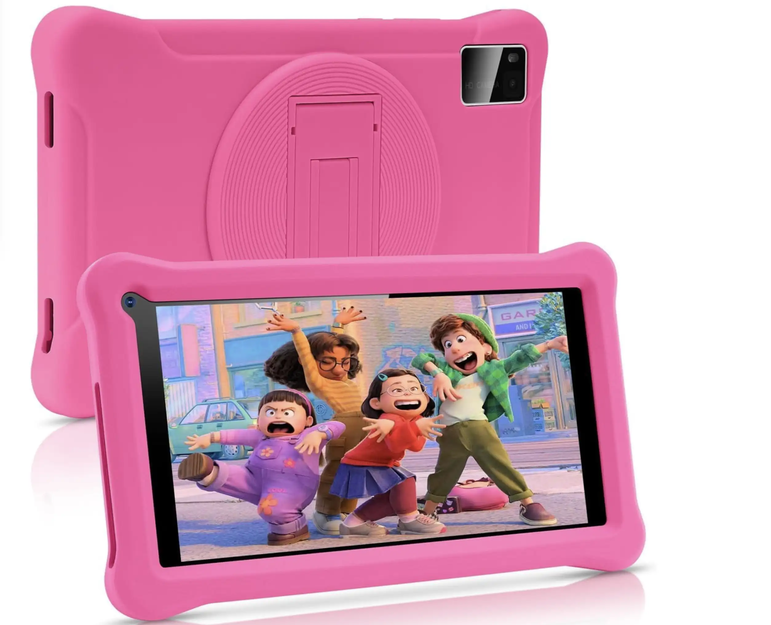 Tablette enfants  7 pouces Android 11 8Go RAM 64Go ROM bleu avec étui antichoc Rose