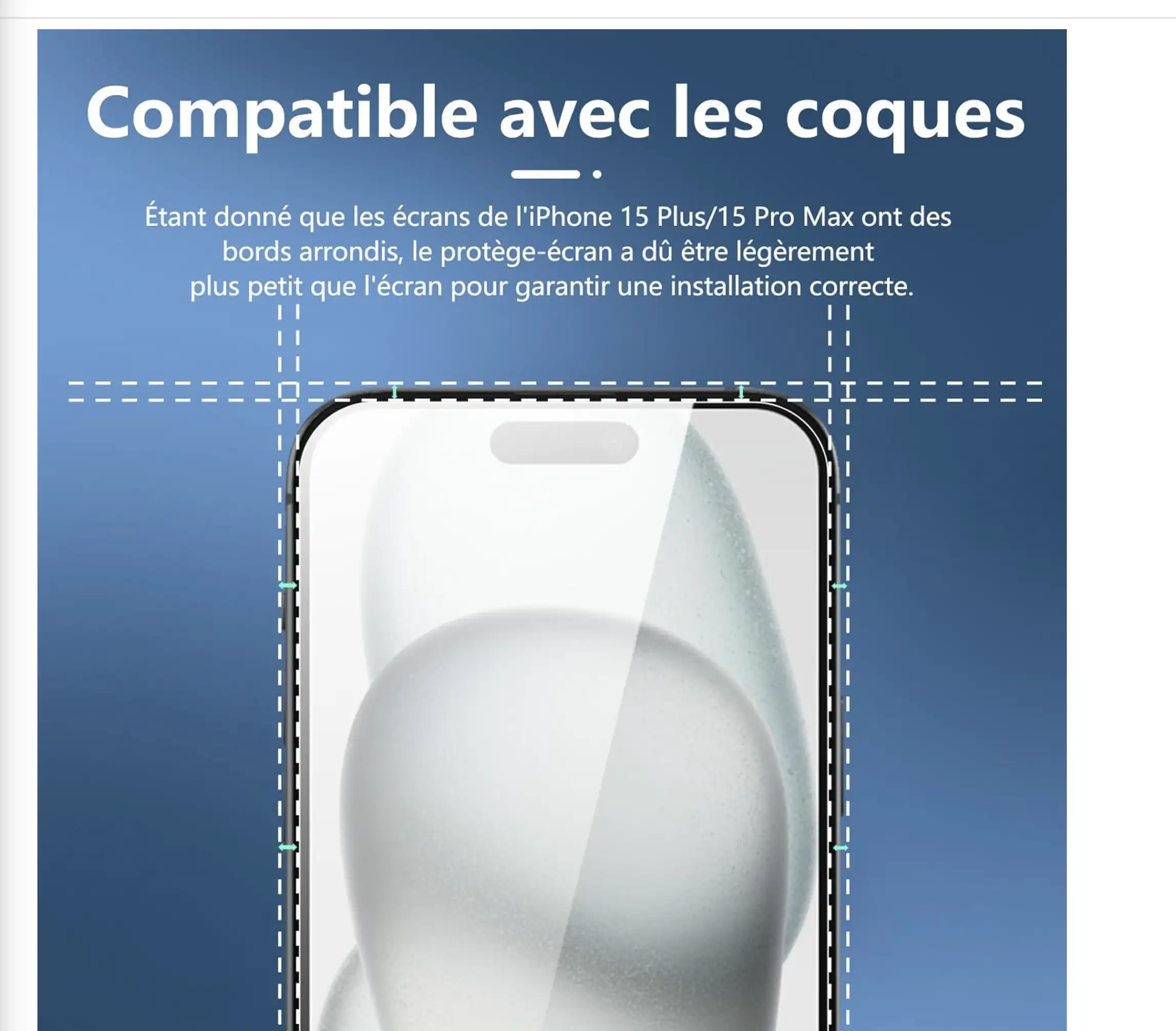 Kit de 3, Verre Trempé pour iPhone 15 Pro (6,1 Pouces) Film en Protection écran efficace contre les Rayures - Ultra Résistant - HD Transparent - Outil d'installation facile inclus
