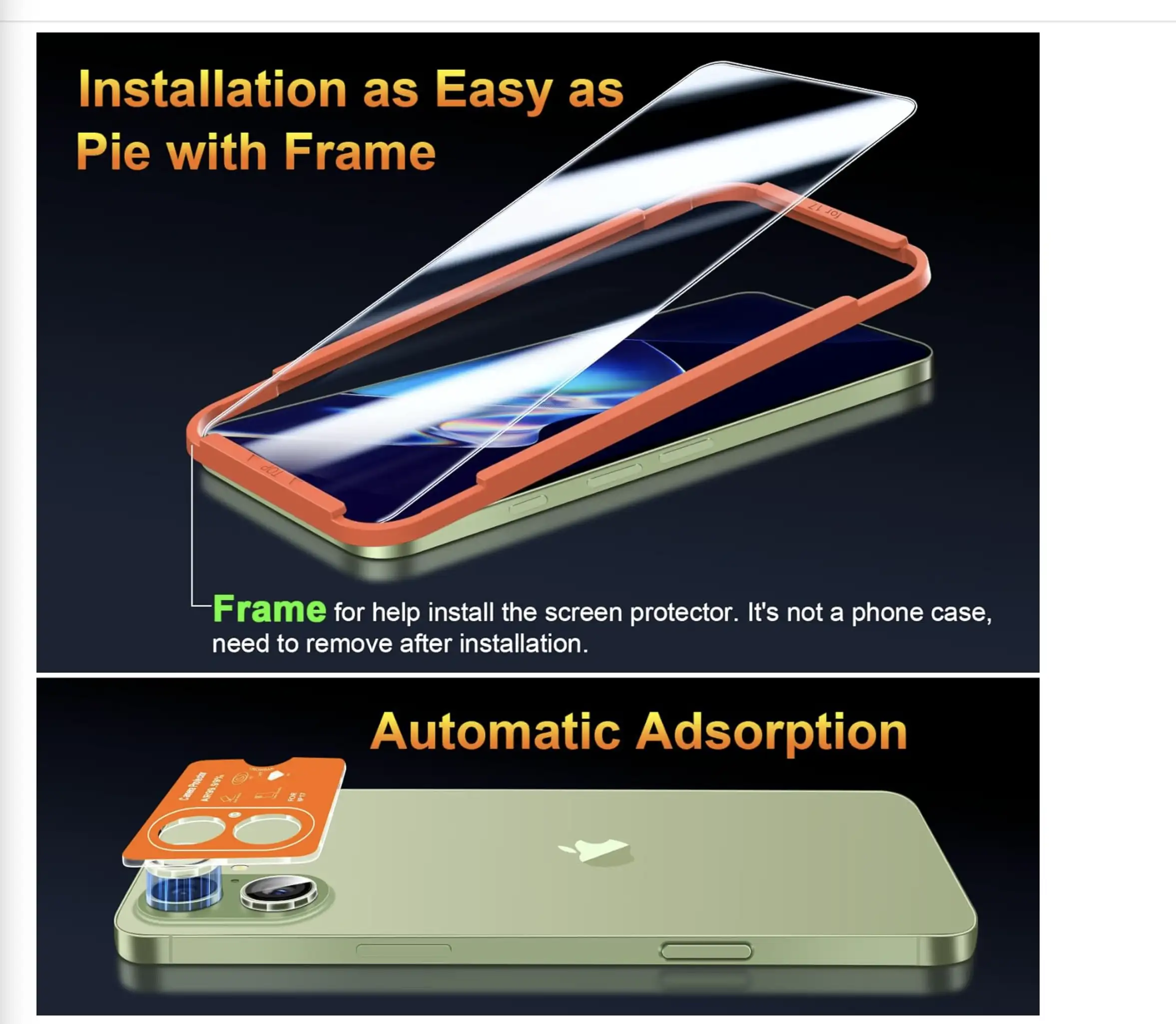 3 Pièces Verre Trempé pour iPhone 17 6.3" + 1 Pièces Caméra Arrière Protecteur, Norme militaire Protection écran, Verre ultra-résistant 9H+, Outils d'installation auxiliaires inclus