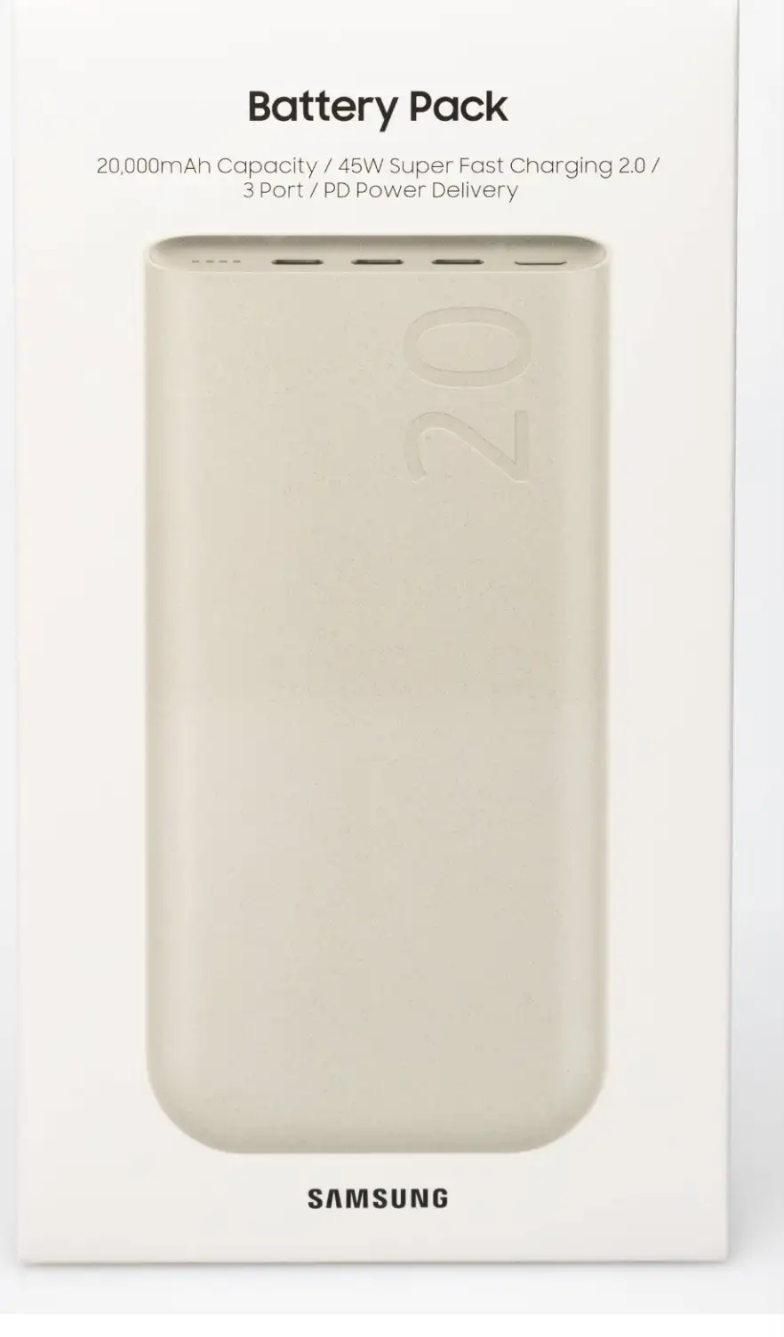 Batterie externe - SAMSUNG - 45W - 20000 mAh - 3 ports USB Type-C - Power Delivery 3.0