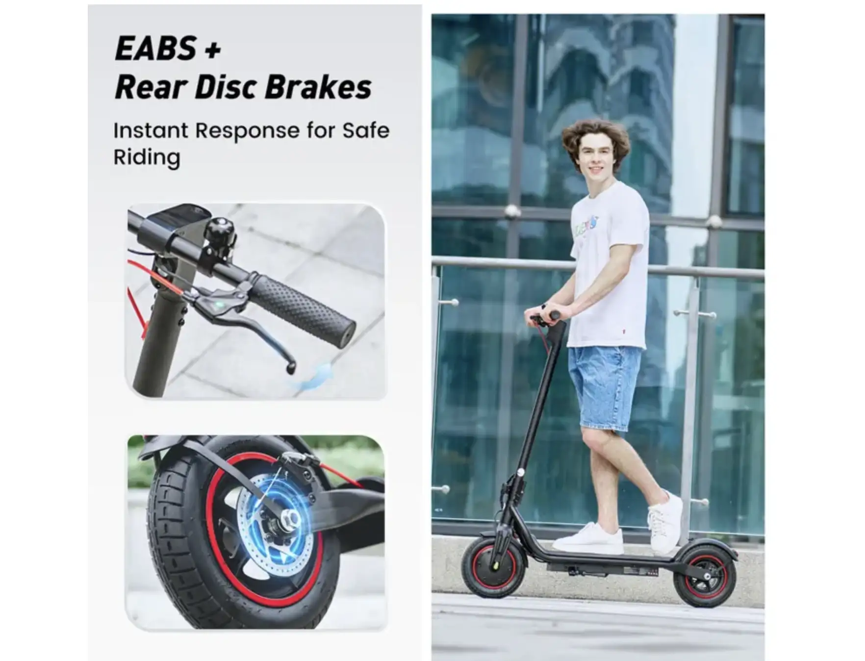 Trottinette Electrique Pliable pour Adulte 10 Autonomie 27-37 KM, Batterie 36V 10.5Ah, Moteur 500W