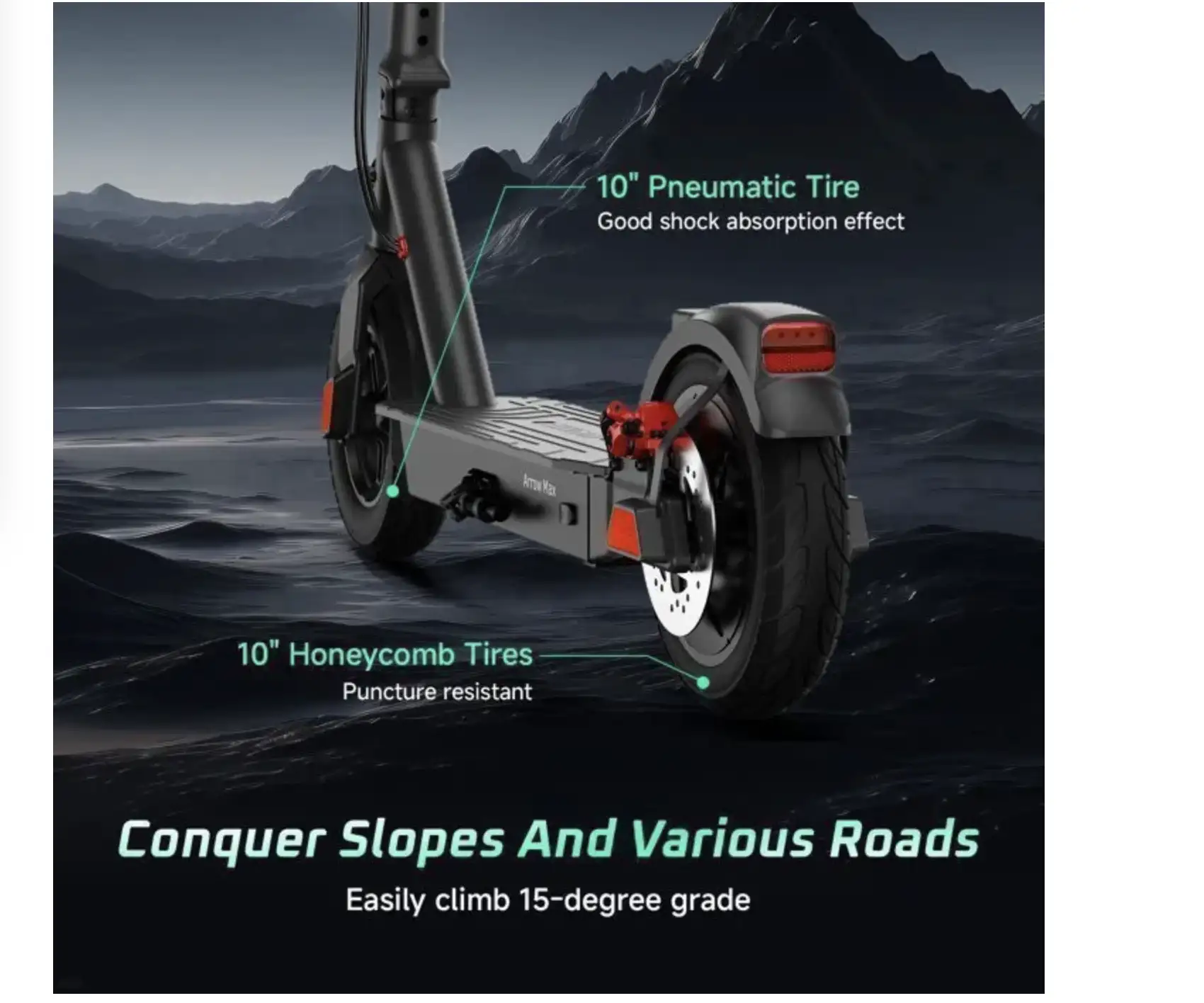 Trottinette Électrique Pliable B18A  - 10" Pneus Antidérapants,Batterie 42km
