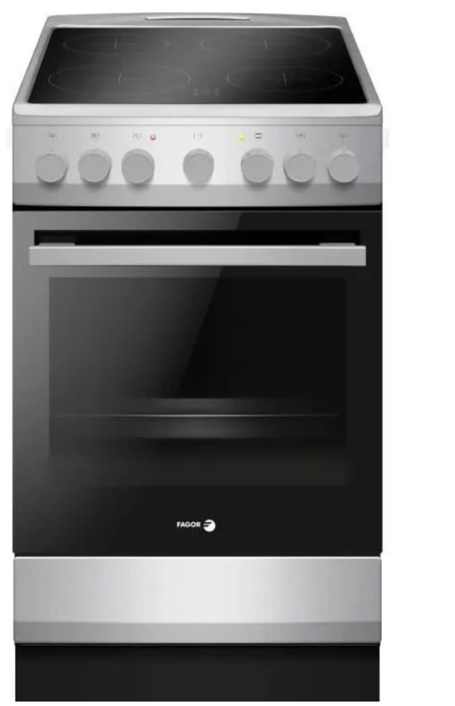 Cuisinière vitrocéramique -FACV203S - 4 foyers - 62 L - 50 x 60 cm - Silver