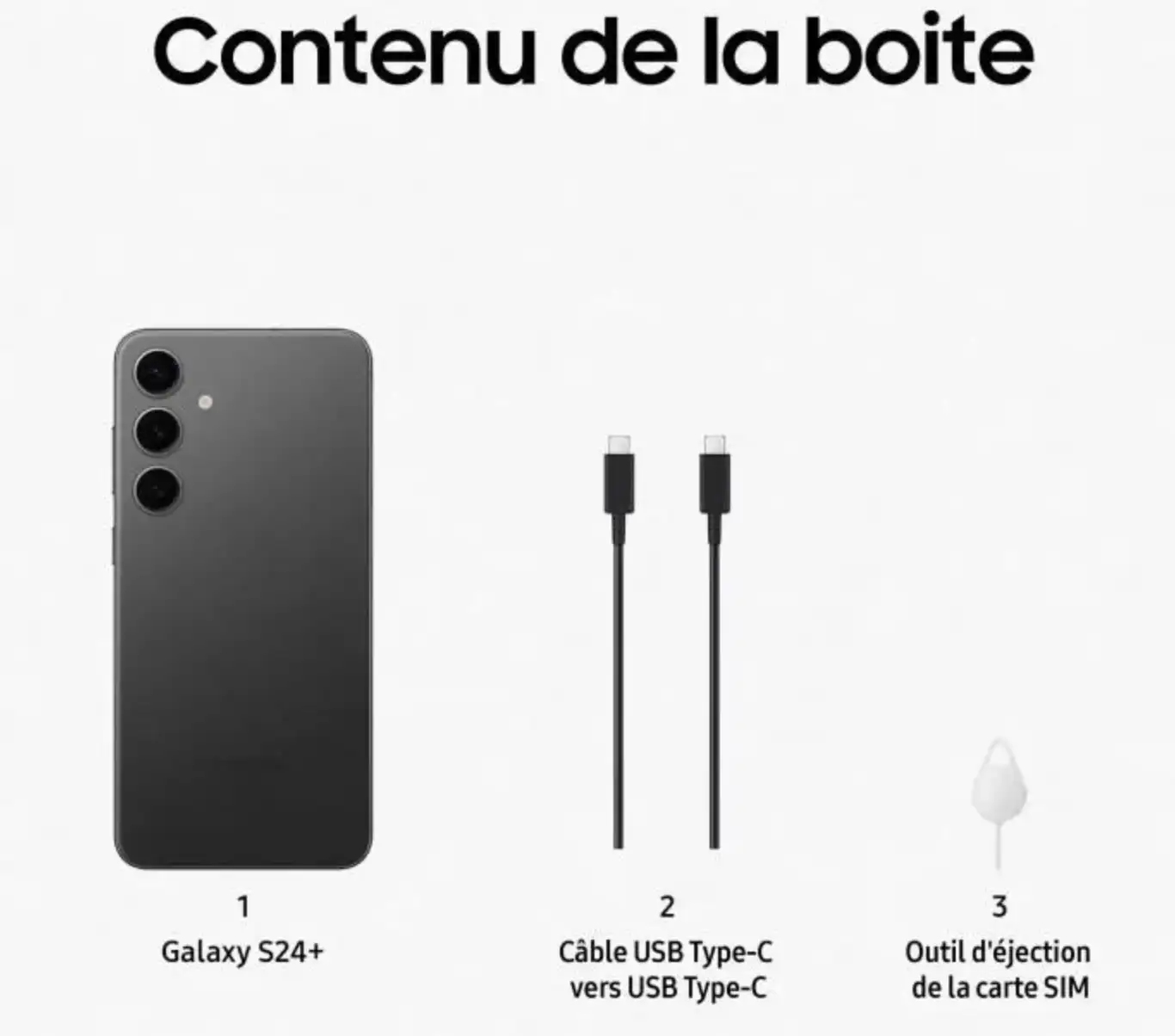 Samsung Galaxy S24 Plus Smartphone 256 Go Noir Neuf