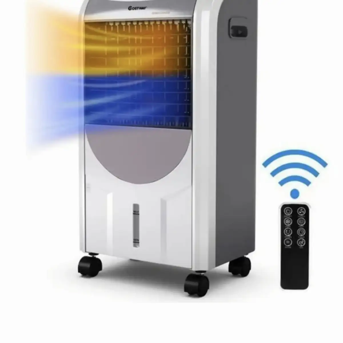 Climatiseur Mobile Chauffage et Froid avec 3 Modes de Vitesses,Ventilateur Télécommandé + Réservoir d'Eau 7L,pour Eté/Hiver