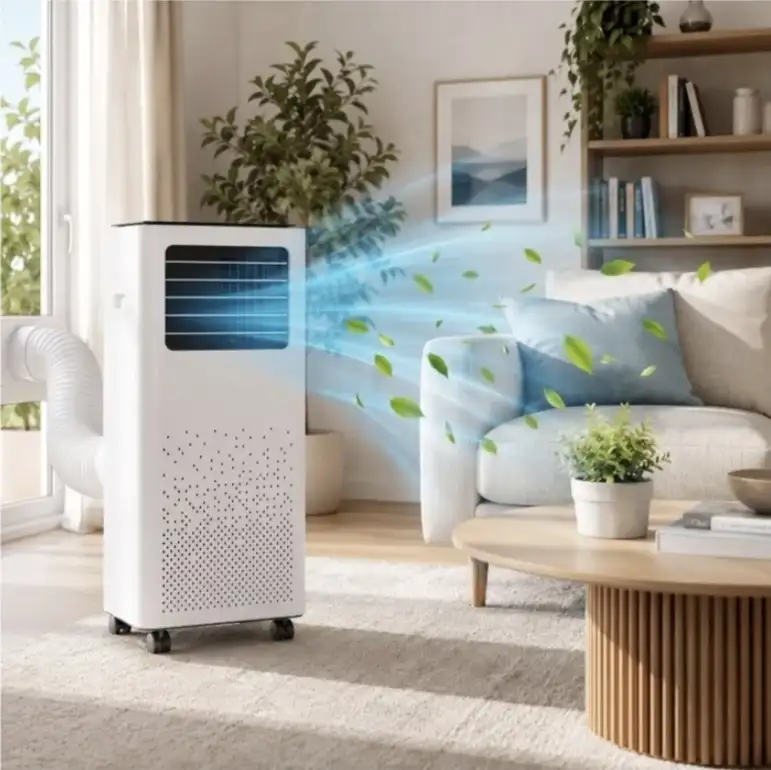 Climatiseur Mobile 7000 BTU 3 en 1, Monobloc avec Kit Fenêtre Réglable, Déshumidificateur